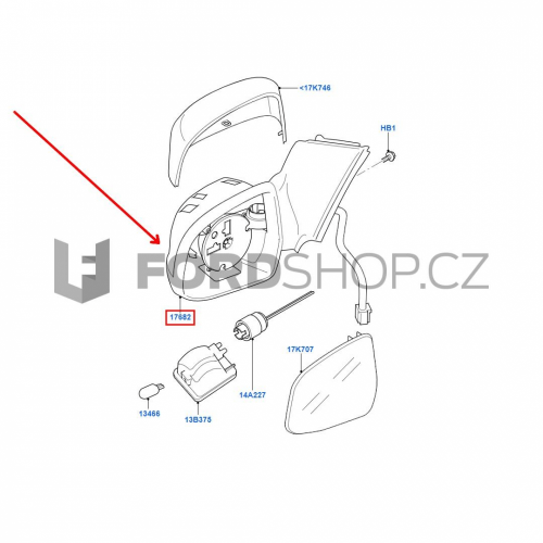 Zpětné zrcátko levostranné Ford