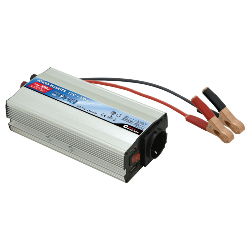 Měnič napětí 12V / 230V (600W + USB)