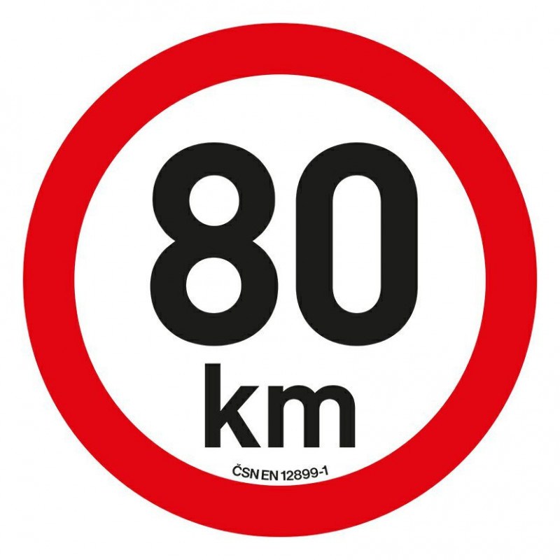 Samolepka omezení rychlosti 80km/h (20 cm)